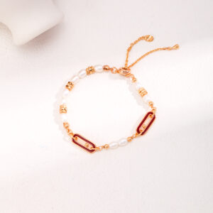 Golden Clasp Pearl Bracelet